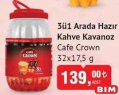CAFE CROWN 3Ü1 ARADA HAZIR KAHVE KAVANOZ 32X17,5 G CAFE CROWN 3Ü1 ARADA HAZIR KAHVE KAVANOZ 32X17,5 G